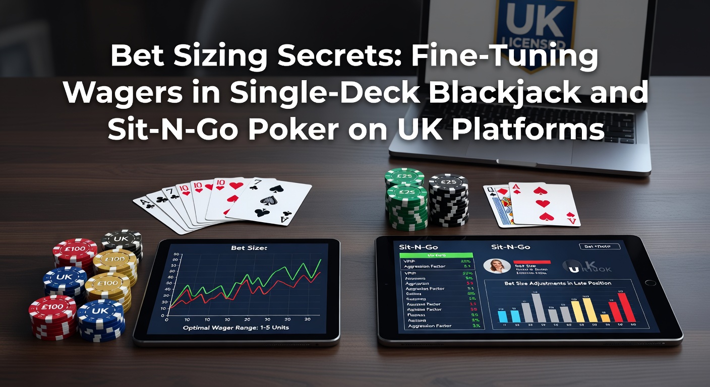 Player adjusting bet size on a single-deck blackjack table alongside a Sit-N-Go poker lobby on a UK online platform