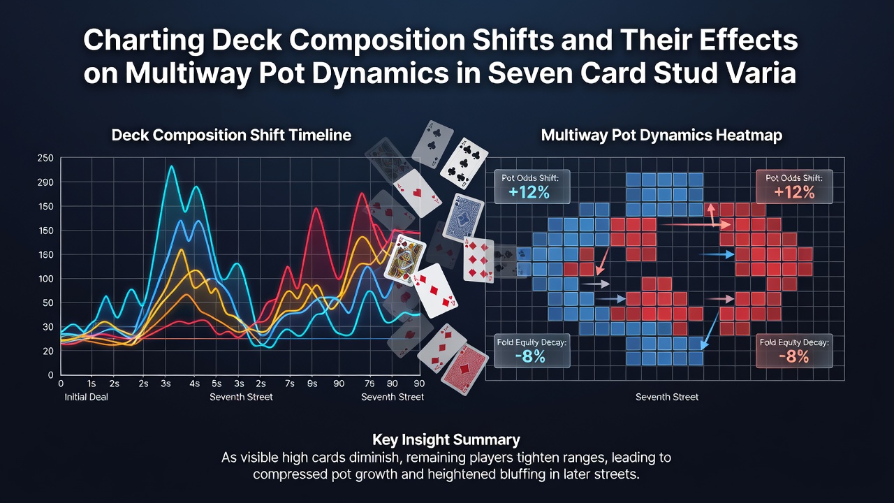Comparison chart of multiway pot outcomes in stud variants and European blackjack sequences