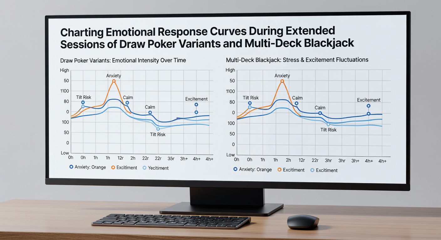 Detailed chart comparing emotional fluctuations between poker variants and blackjack at virtual venues