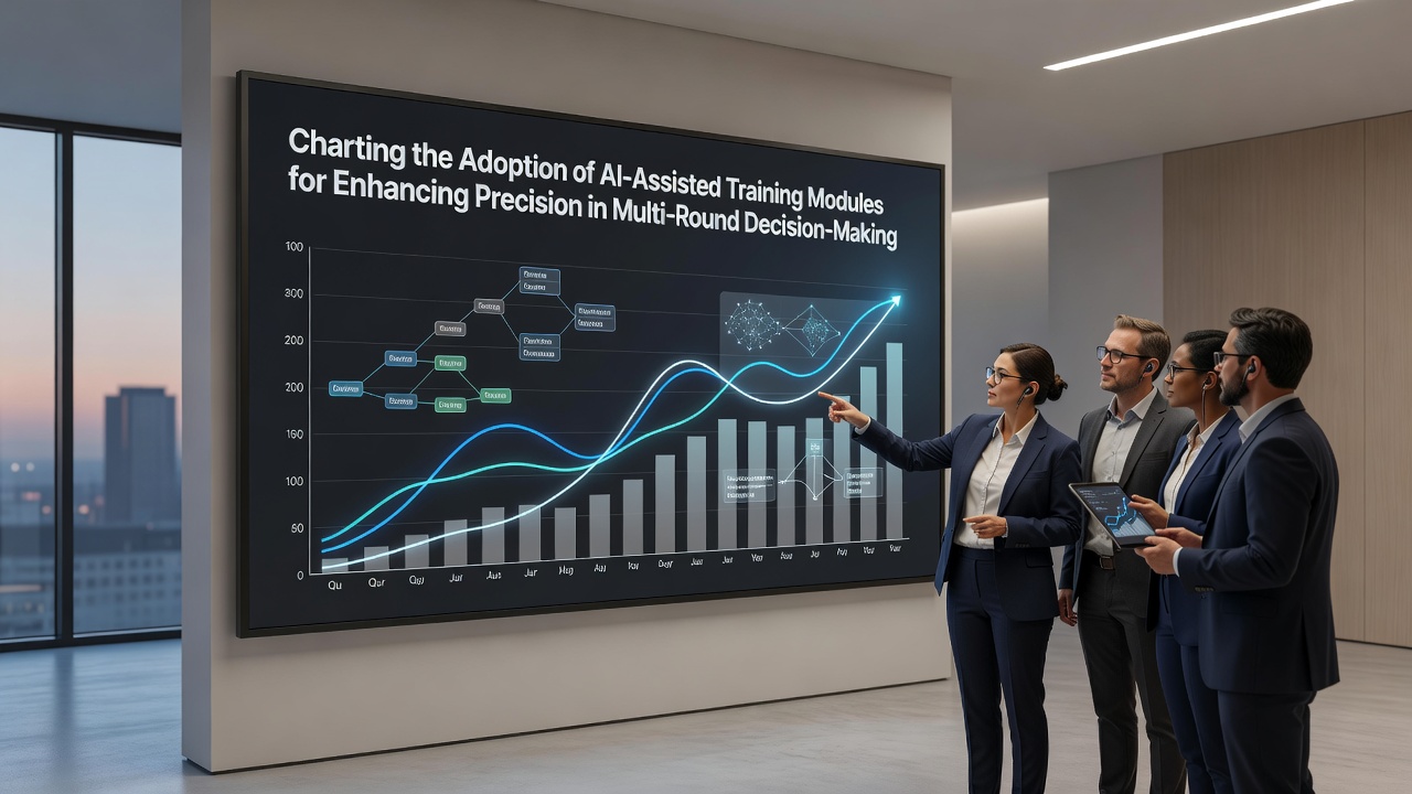 Graph showing adoption growth of AI training modules in virtual blackjack and poker platforms from 2023 to 2026