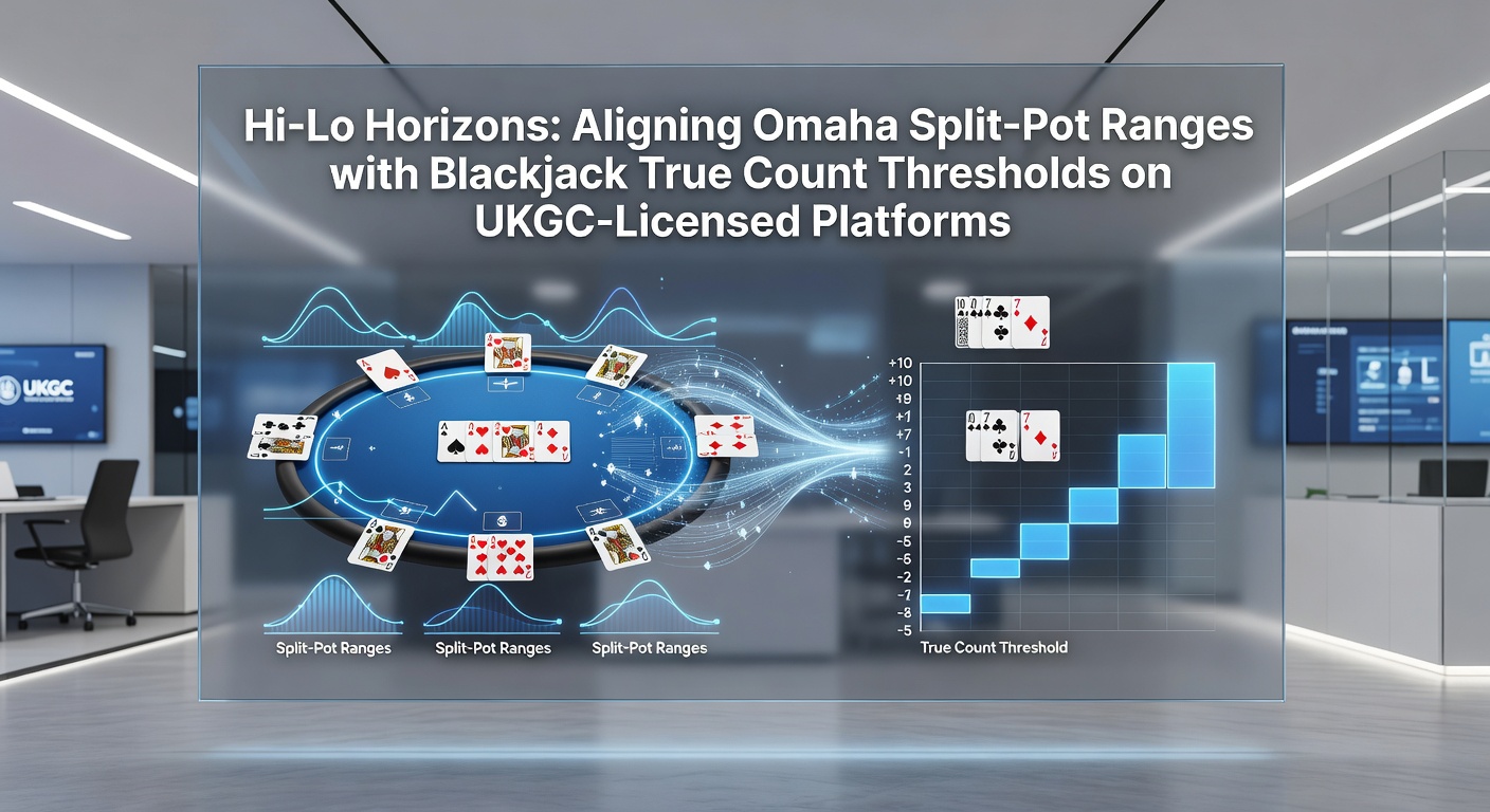 Chart overlay showing Hi-Lo true count ramps intersecting with PLO Hi-Lo equity range graphs on a digital casino interface