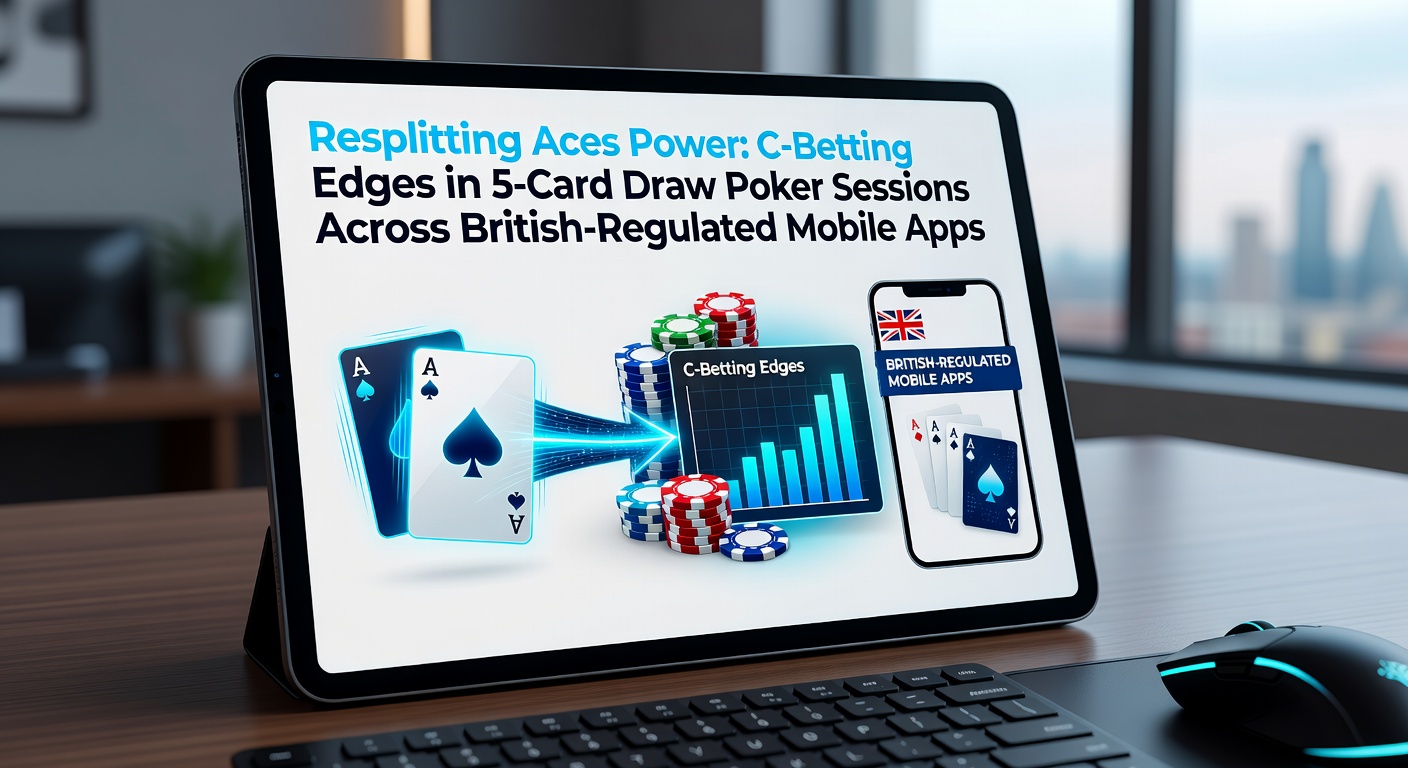 Mobile screen showing a blackjack hand with resplit aces and a 5-card draw poker table in a British-regulated app