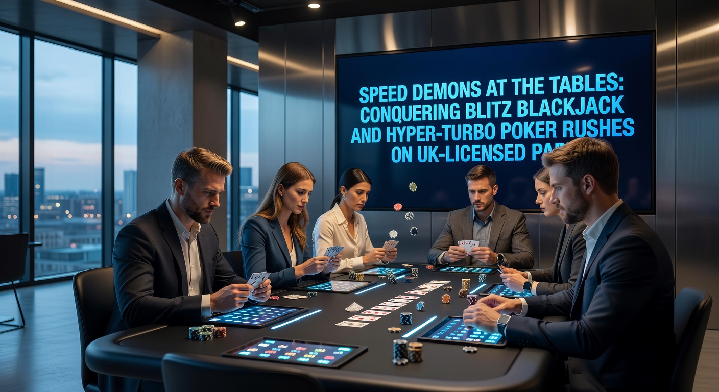 Intense hyper-turbo poker tournament screen showing escalating blinds and players all-in on early streets