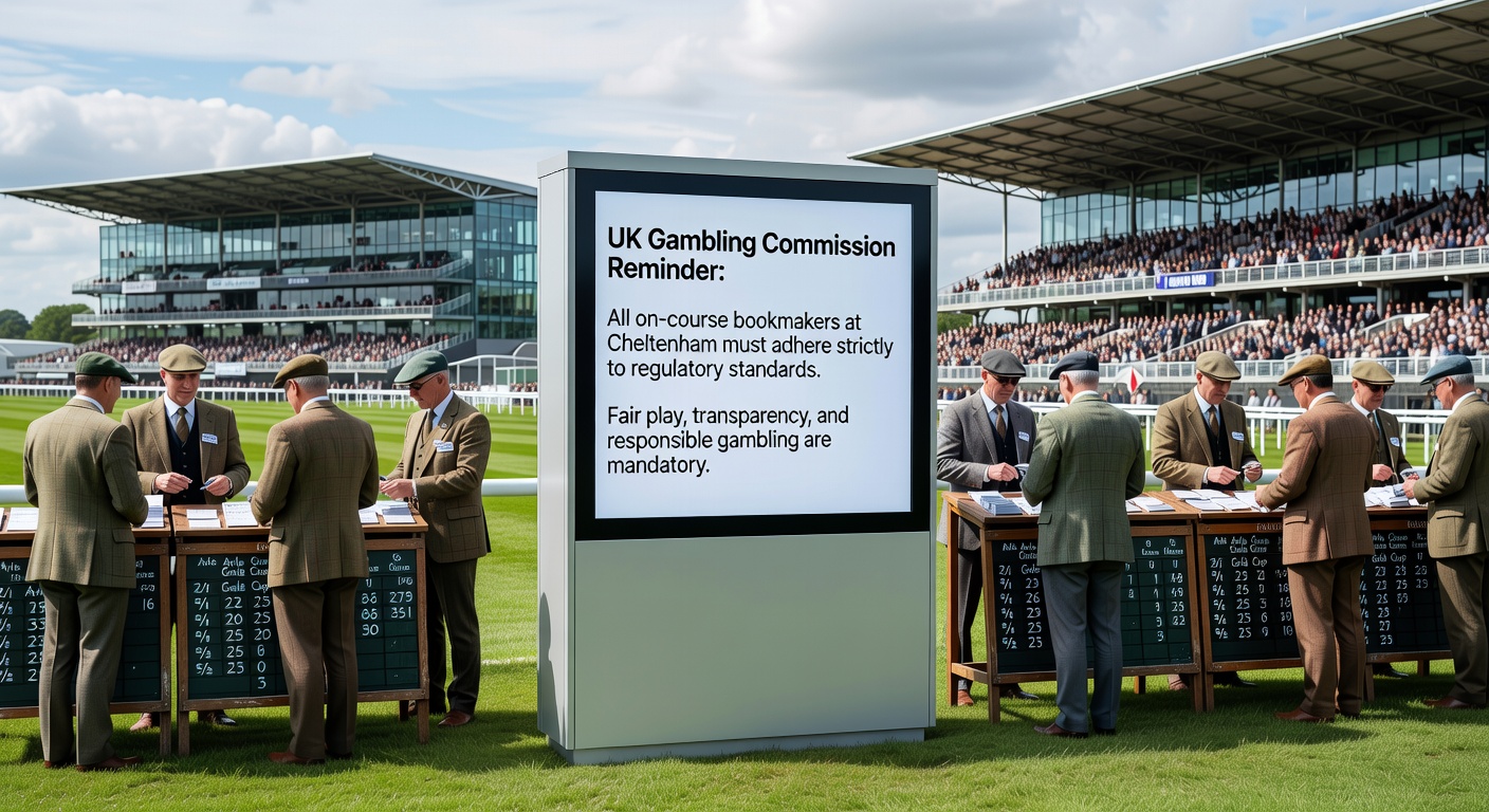Texas Hold'em tournament scene with players contemplating a fold, stacks in the foreground amid a bustling UK poker room