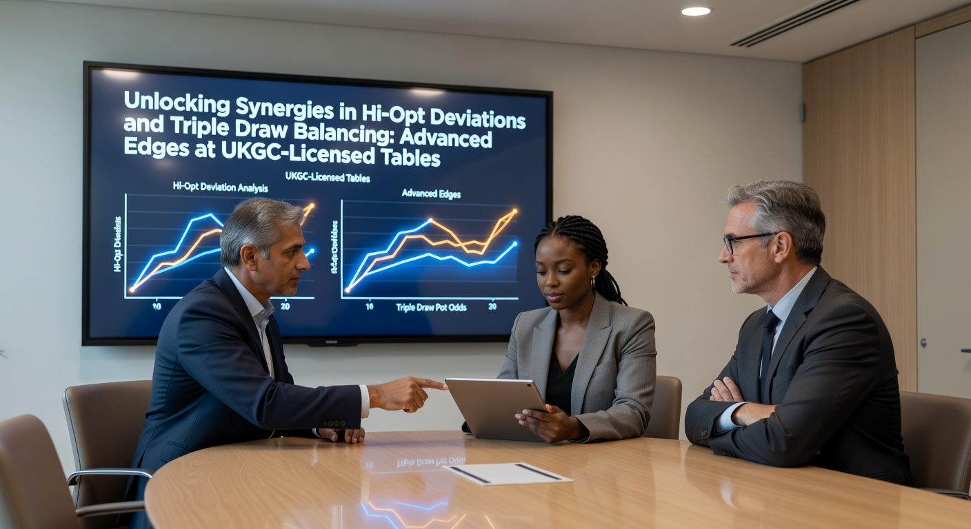 Digital render of blackjack cards mid-count alongside Triple Draw poker draws at a virtual UK casino table, highlighting strategic overlays